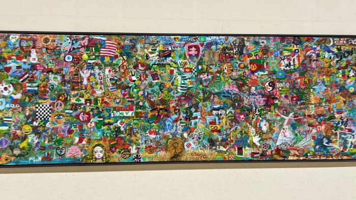 The World Peace Painting is the vision of Daut Shaikhislam and was displayed this month at COP28. A number of famous boxers have contributed to the painting. JOSEPH HAMMOND.